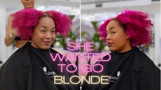 SHE WANTED TO GO BLONDE! | DAY IN THE SALON AS A HAIRSTYLIST