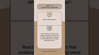 What is React Router ? | 50 React Question & Answer Playlist | Vional Academy Tech