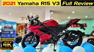 2021 Yamaha R15 V3|Metallic Red|Review in 4K|Specs|Mileage|Price