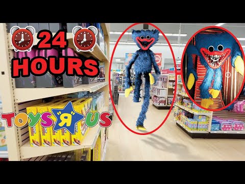 DONT STAY OVERNIGHT AT TOYS R US OR HUGGY WUGGY FROM POPPY PLAYTIME APPEARS |  24 HOUR CHALLENGE!!