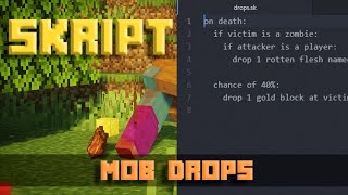 Custom Mob Drops - Minecraft Skript Tutorial