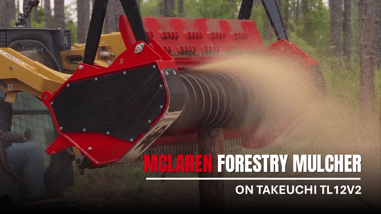 McLaren Forestry Mulcher (RM60) on Takeuchi TL12V2 in Action - YouTube