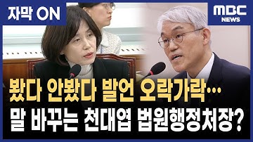 [자막] 박은정 "천대엽 법원행정처장, 기록 봤다 안봤다 발언 오락가락… 현장 국감에서 직접 확인해야"