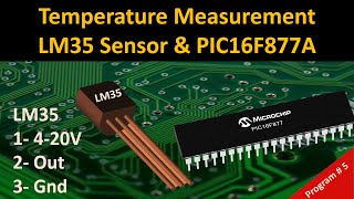 LM35 Temperature Sensor with PIC16F877A | Digital Thermometer