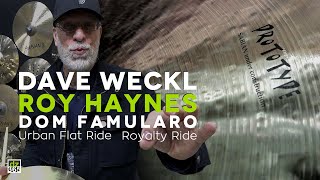 Dom Famularo Demos Dave Weckl Urban Flat Ride And Sabians Roy Haynes Royalty Ride Cymbals