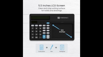 Portronics Ruffpad Calc 2 – 2-in-1 Calculator & LCD Writing Pad with Stylus Pen | 12-Digit Digital