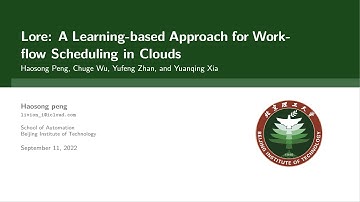 Lore: A Learning-based Approach for Workflow Scheduling in Clouds