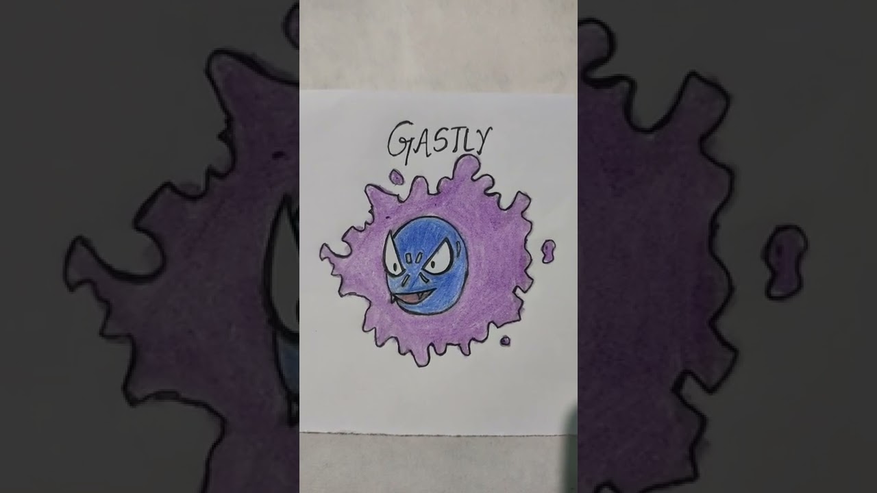 Gastly (Ghost Pokemon) easy drawing idea for beginners 👻