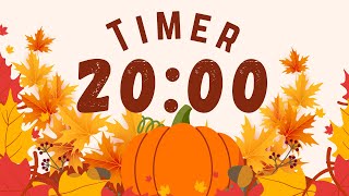 20 Minute Autumn Countdown Timer with Relaxing Music and Gentle Alarm | Fall Timer 