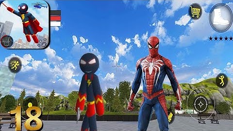 Superhero Stickman Rope Hero World Of Gangster #18 Android Gameplay