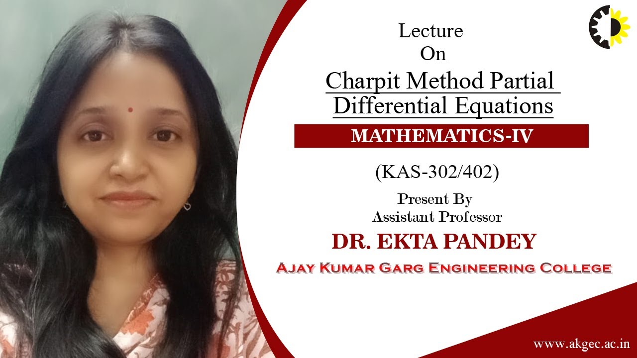  charpit method partial differential equations mathematics iv by dr