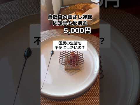 【悲報】自転車 傘の固定具すら反則金5,000円