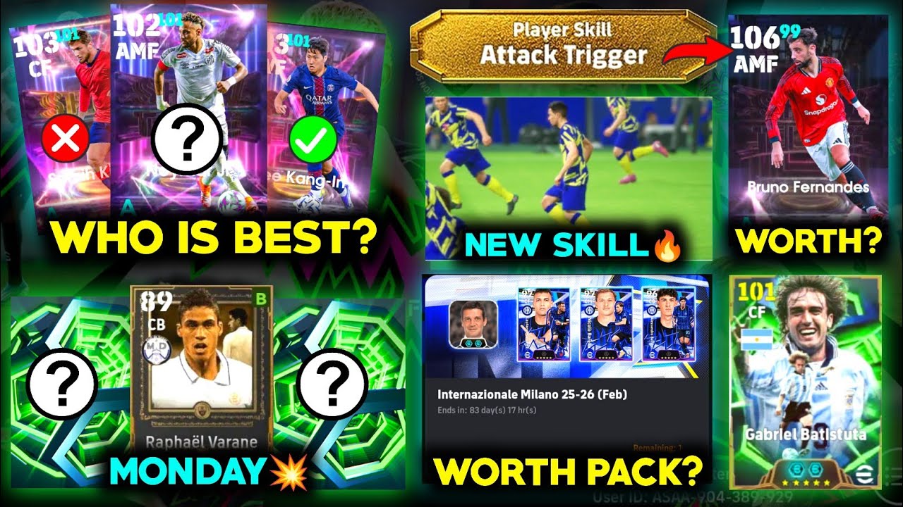 Free show time 💥 | Brand New skill🔥| Free coins + free tries ✅ Intermilan pack review | Monday epics
