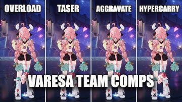 C0 Varesa Team Comps | Overload - Taser - Aggravate - Hypercarry | Comparison - Genshin Impact 【原神】
