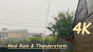 Real Video & Sounds of Real Heavy Rain, Thunderstorm