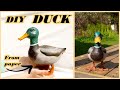 How to make a paper green head mallard duck drake   cardboard crafts diy  best out of waste