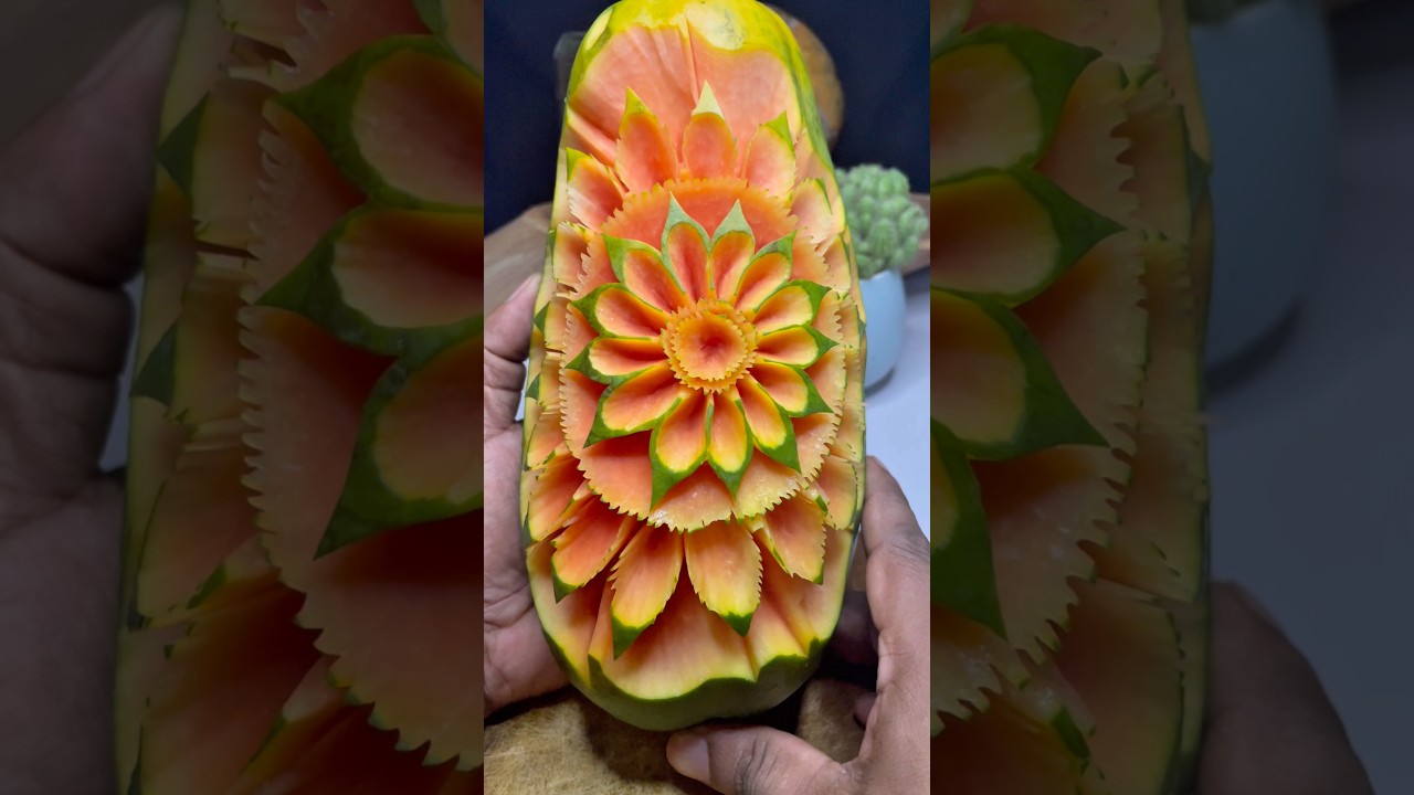 Simple Papaya Carving ❤️Cutting Design 