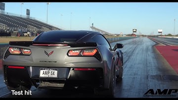 AMP 5x Race C7Z Corvette runs 7.76 at 177 mph in the 1/4 Mile boost only with a Procharger F-1X!!