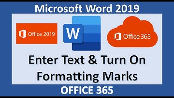Word 2019 - Enter Text in a Word Document - Microsoft Office 365