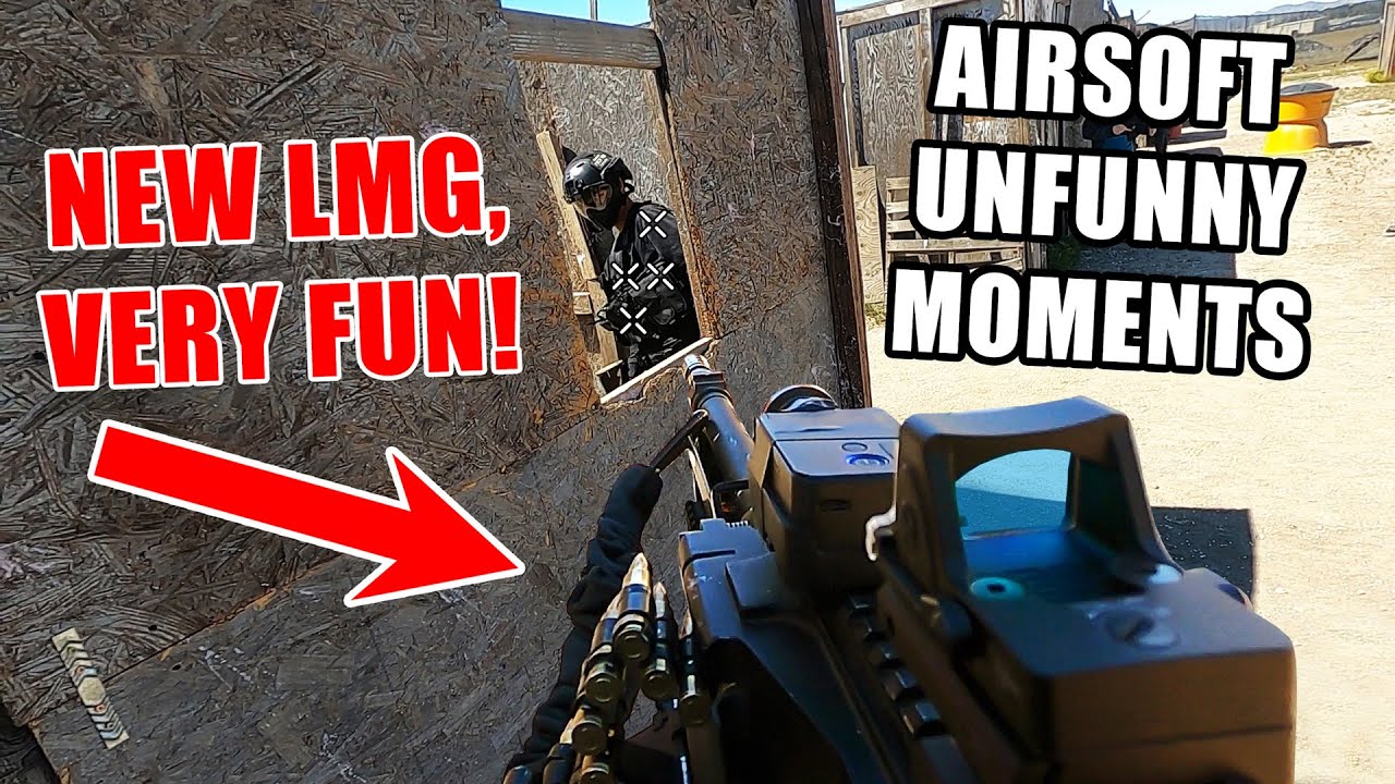 Airsoft Unfunny Moments - LMG fun, Soda Can Attachments, And Something About 1982