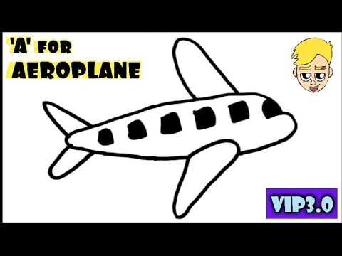 How to draw A for AIRPLANE for kids!!!!! - YouTube