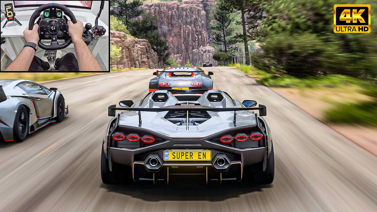 Lamborghini Sián Roadster VS Hypercars - Forza Horizon 5 | Logitech G923 Steering Wheel