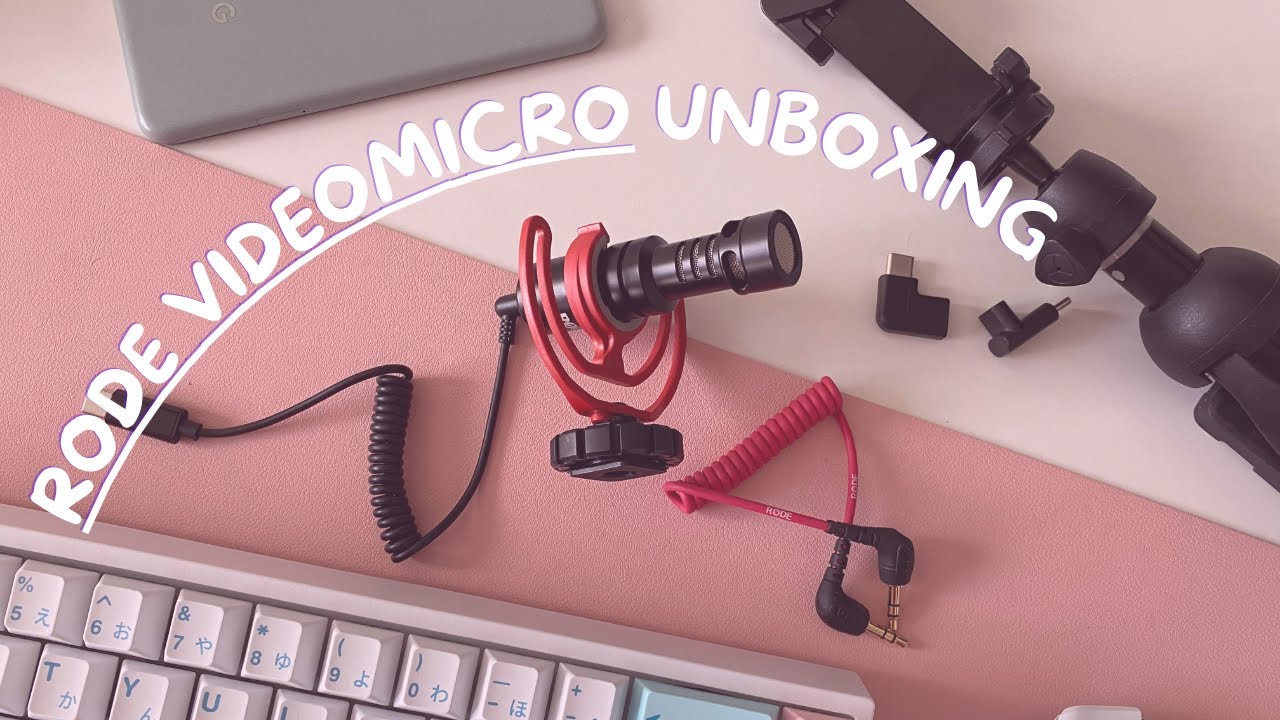 📦 unboxing: rode videomicro | ☕ mini-ASMR with coffee, keyboard, and ...