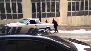 Icy conditions at 7th & Main Streets in the city of Richmond