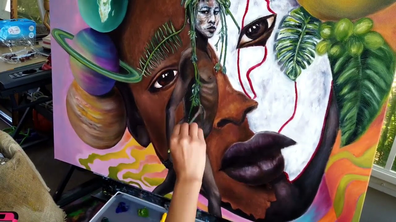 PAINTING INSPIRED BY THE SURMA TRIBE {ETHIOPIA} "ONE CROWN"  - Selena Ferrer