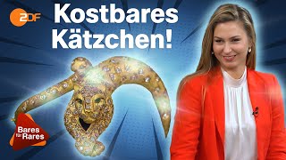 Mit 200 Brillanten: Goldener Panther Armreif auf Beutezug im Händlerraum | Bares für Rares