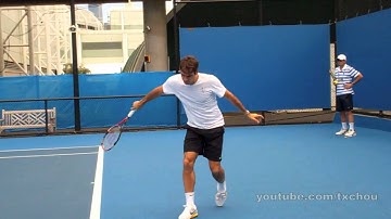 Roger Federer - Slow Motion Slice Backhand in High Definition, Australian Open 2011