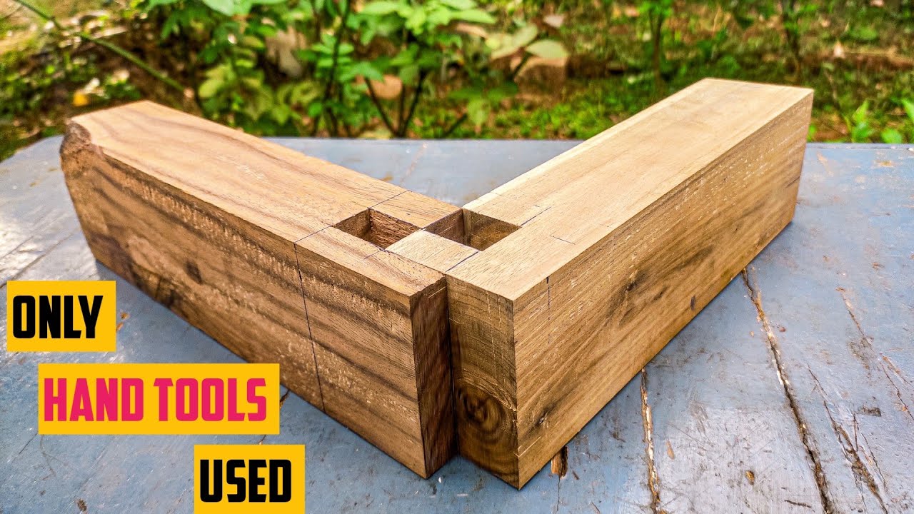 wooden L joint by hand without using power tools. - YouTube