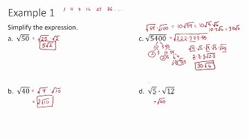Algebra 1 - Simplifying Radicals (9.2)