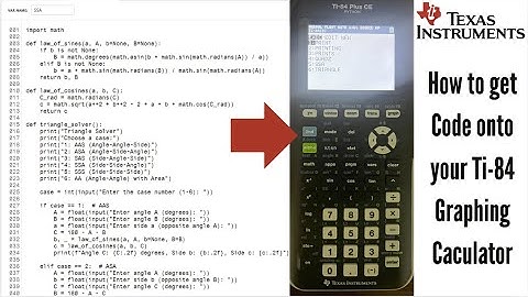 How to get Code onto your Ti-84 Graphing Calculator (Ti-Basic)