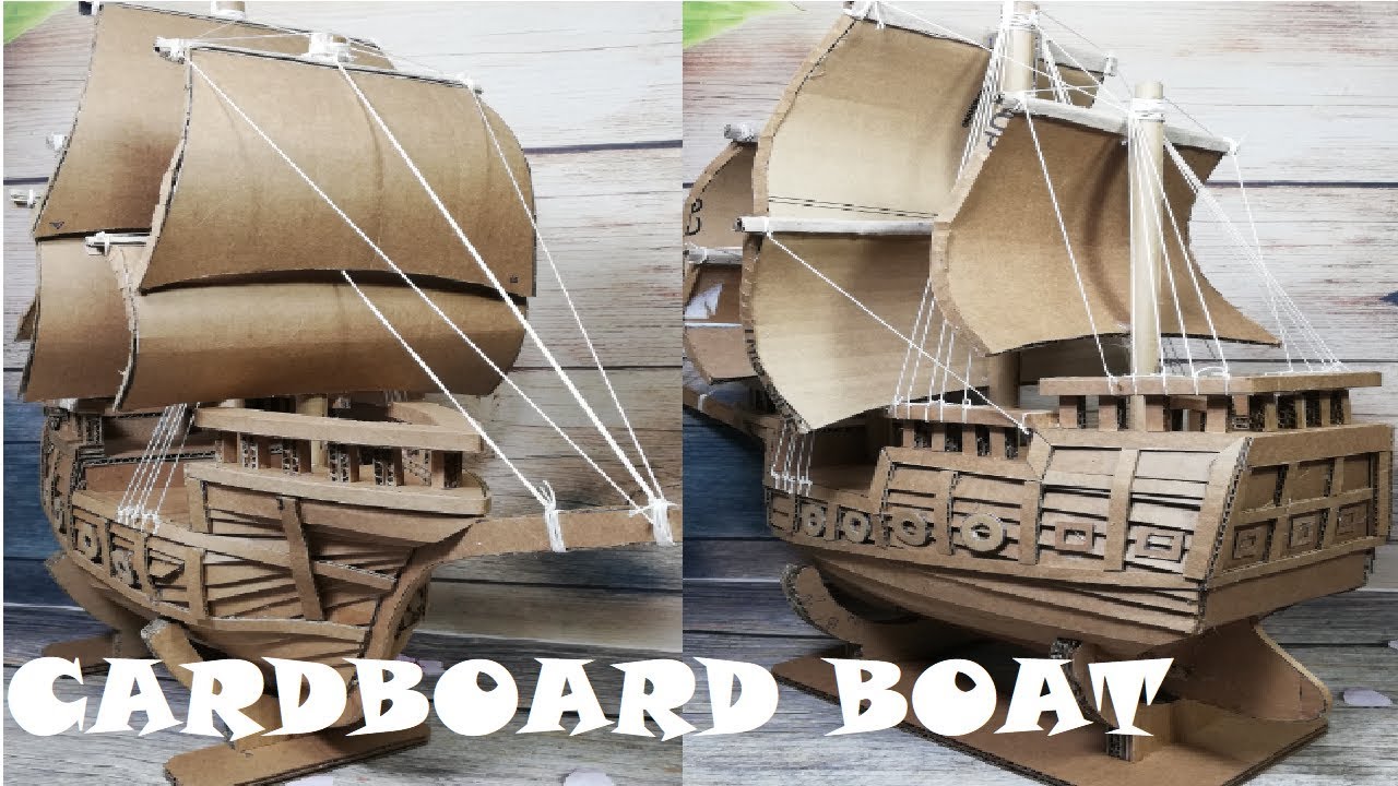 cách làm thuyền bằng giấy carton