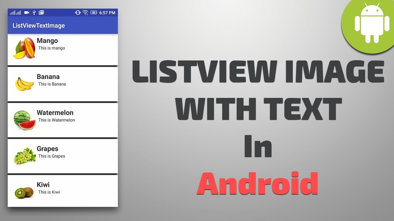 center text within a listview android studio