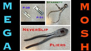 P-38 Can Opener, NeverSlip Pliers and Starrett 8” Quick Release Spring Caliper