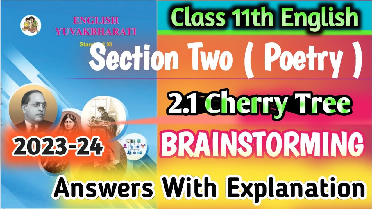 Class 11th English 2.1 cherry tree brainstorming answers with explanations YouTube
