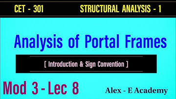 CET 301 - SA 1 | Analysis of Portal Frames | Introduction & Sign Convention | Mod 3 - Lec 8 | S5 KTU