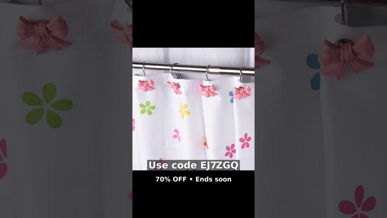 Cute Bow Shower Curtain Hooks - 12 Pack, Pink Resin, Decorative Rings For Princess Bathrooms - View #8