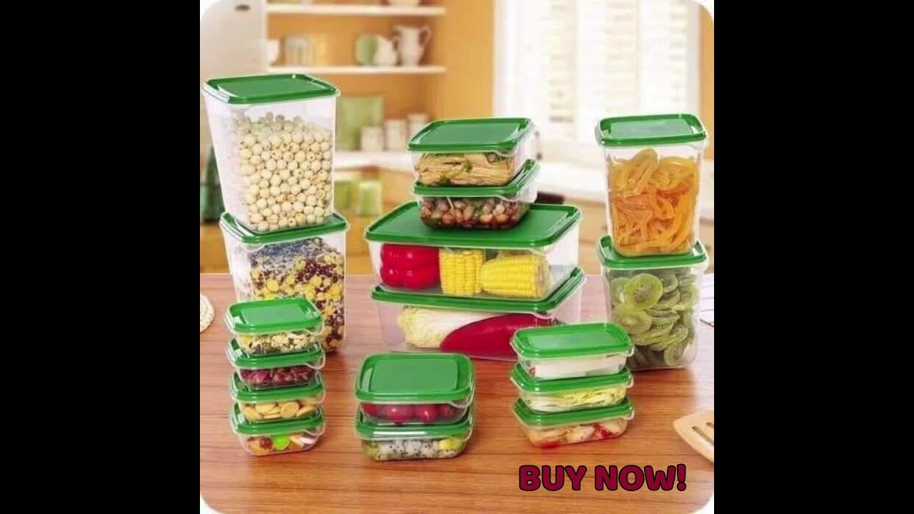 17pcs Fridge Freezer Airtight Storage Container Set With Lids