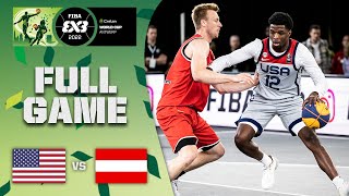 USA v Austria Men Full Game Crelan FIBA 3x3 World Cup 2022 3x3 Basketball