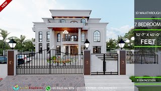 7 Bedroom House Design 3D |  7 BHK House Design | 2100 Sqft | Terrace Garden | ArchiEngineer