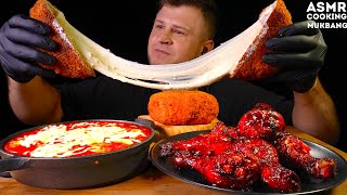 Сырные Токпокки, Куринная Котлета с сыром. ASMR MUKBANG, АСМР МУКБАНГ, 먹방, 大食い, たべる(With Whispering)