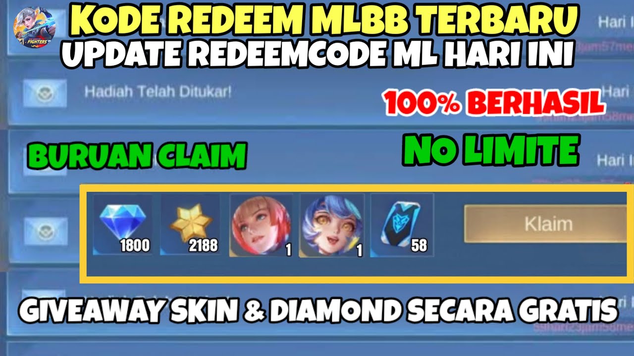 NO LIMITE! KODE REDEEM ML TERBARU KODE REDEEM MOBILE LEGENDS HARI INI ...
