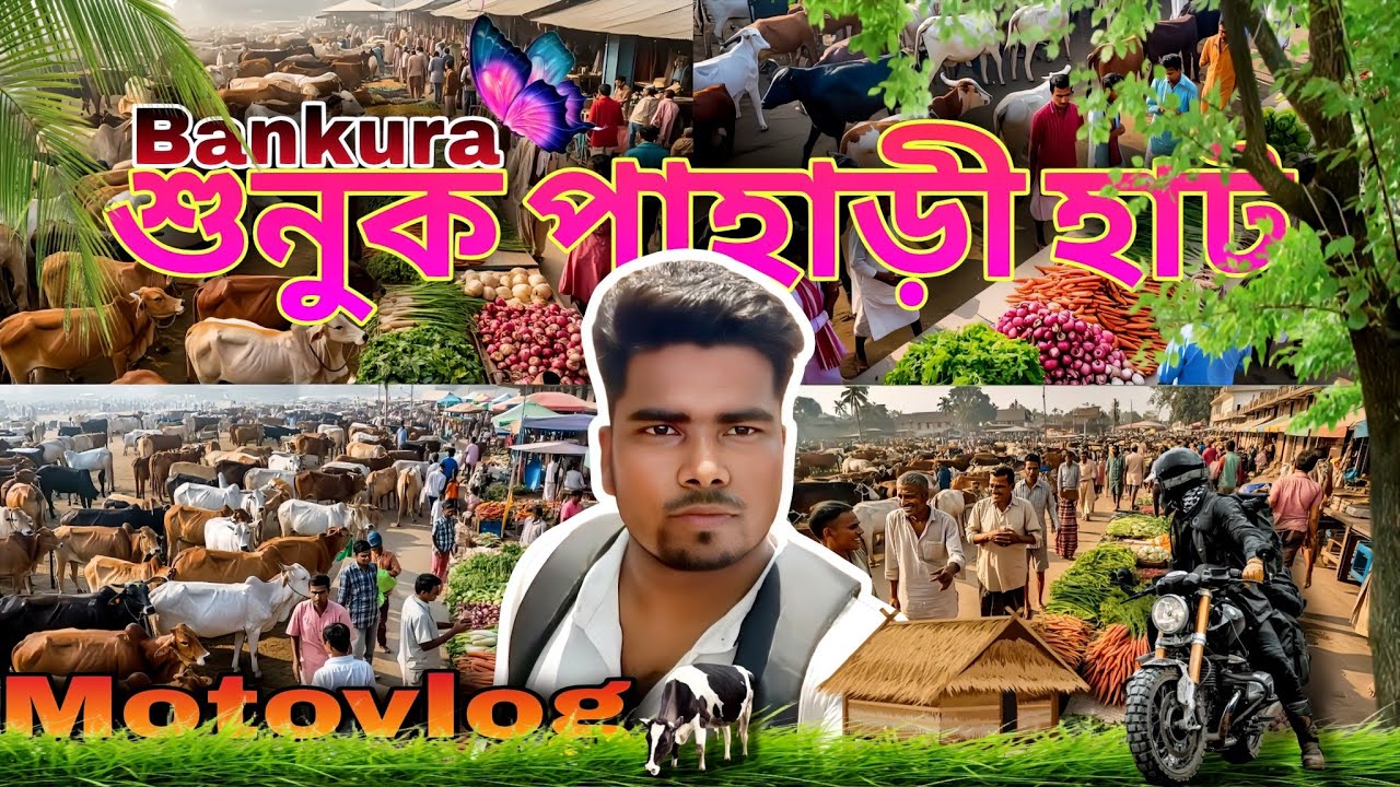 👉My First MotoVlog এই এমন কিছু দেখবো ভাবিনি!😱 Bankura সবচেয়ে বড় হাট | শুনুক পাহাড়ী গরুর হাট 🐄