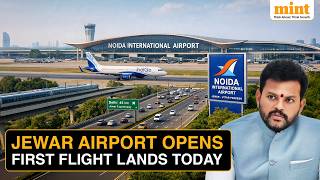 Noida Int'l Airport Begins Operations, First Flight Lands at Jewar | India's New Aviation Hub