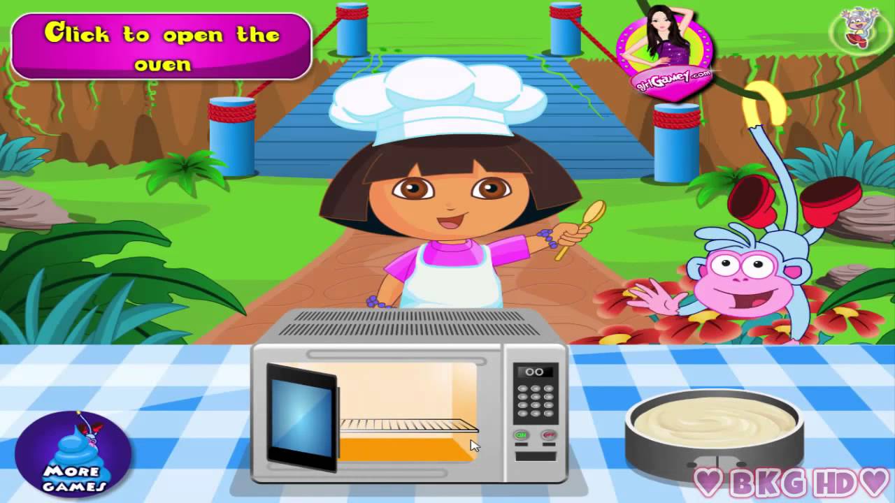 Dora Cake ♥ Dora The Explorer Cooking Cake Game for Kids YouTube