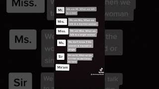 Titles  Mr Mrs Miss Ms Sir Maam