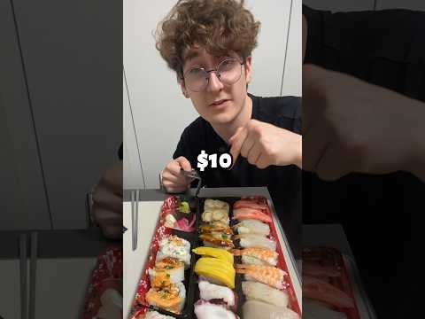 This is what $10 of sushi looks like in South Korea! #korea #sushi #mukbang